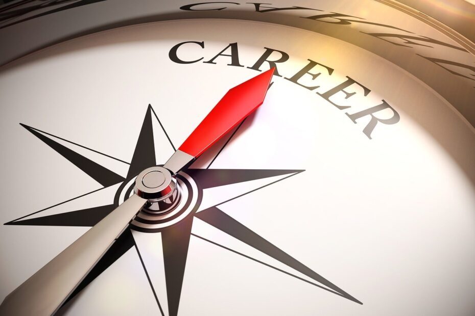 compass pointing to career - Life skills concept image