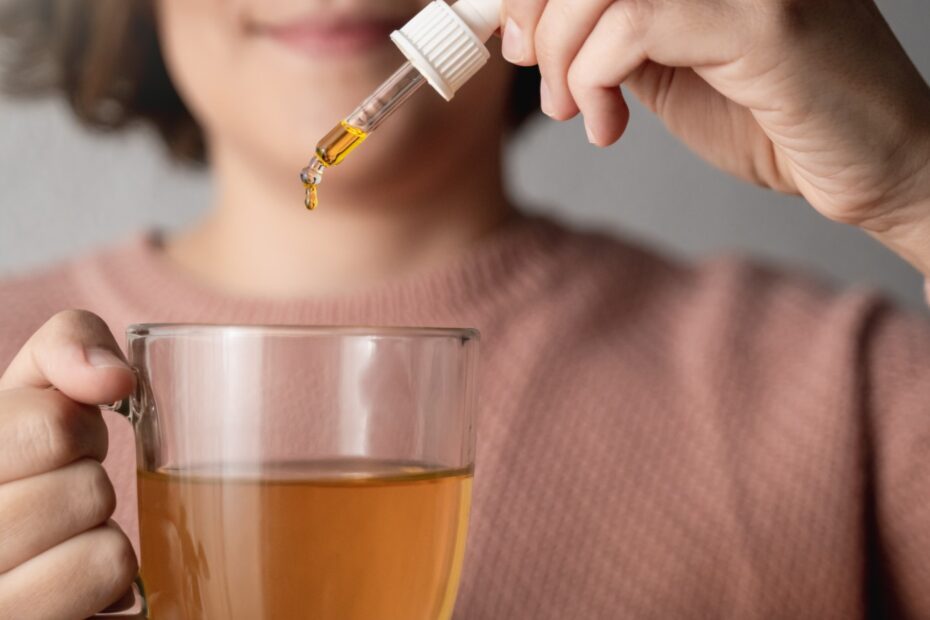 woman microdosing with cbd oil